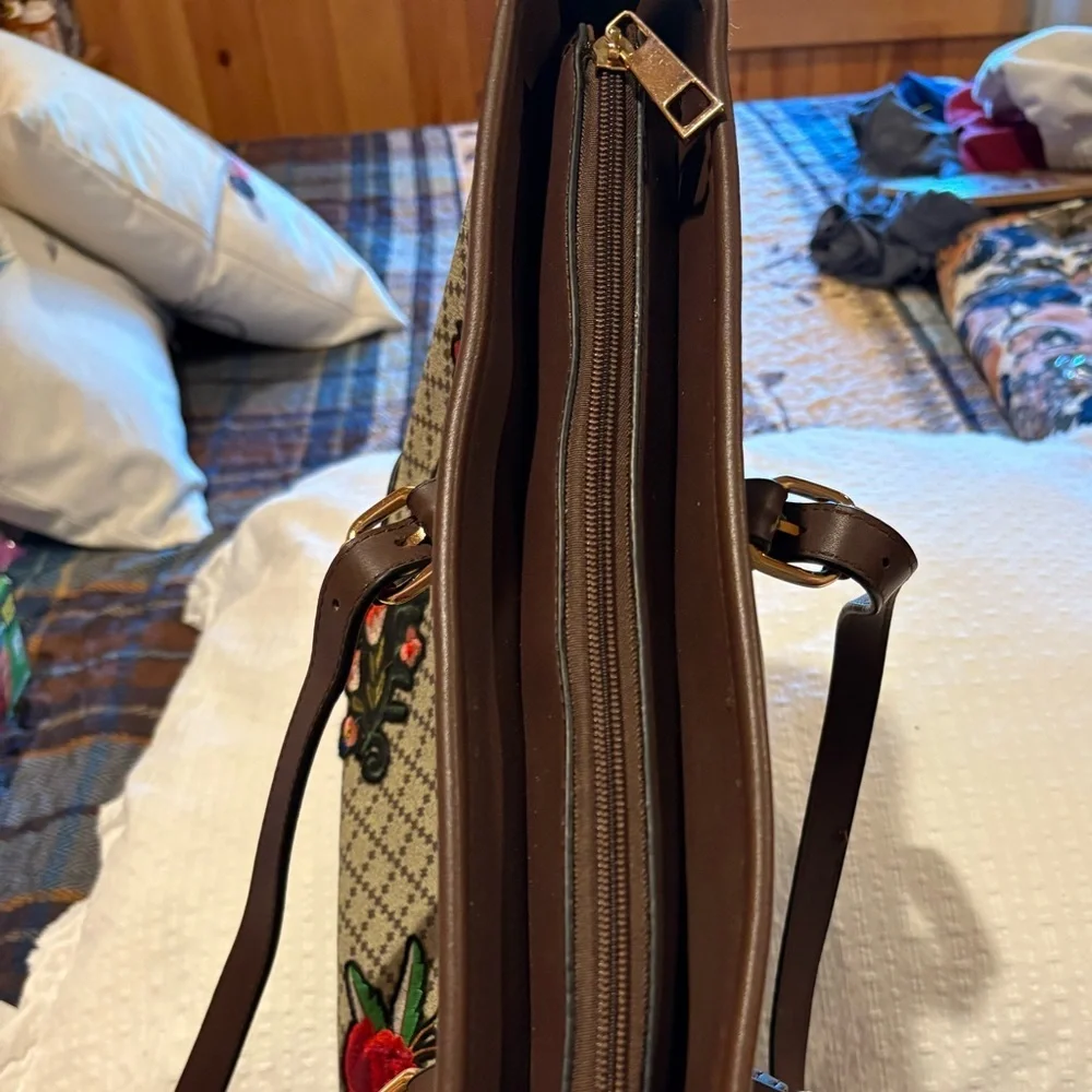 Floral Embroidered Tote Bag